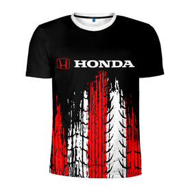 Мужская футболка 3D спортивная с принтом HONDA. в Курске, 100% полиэстер с улучшенными характеристиками | приталенный силуэт, круглая горловина, широкие плечи, сужается к линии бедра | 