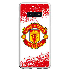 Чехол для Samsung S10E с принтом MANCHESTER UNITED в Курске, Силикон | Область печати: задняя сторона чехла, без боковых панелей | club | footbal | logo | manchester | united | знак | клуб | лого | логотип | логотипы | манчестер | символ | символы | форма | футбол | футбольная | футбольный | юнайтед