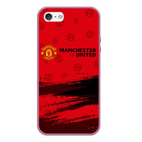 Чехол для iPhone 5/5S матовый с принтом MANCHESTER UNITED в Курске, Силикон | Область печати: задняя сторона чехла, без боковых панелей | Тематика изображения на принте: club | footbal | logo | manchester | united | знак | клуб | лого | логотип | логотипы | манчестер | символ | символы | форма | футбол | футбольная | футбольный | юнайтед