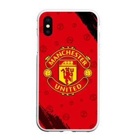 Чехол для iPhone XS Max матовый с принтом MANCHESTER UNITED в Курске, Силикон | Область печати: задняя сторона чехла, без боковых панелей | Тематика изображения на принте: club | footbal | logo | manchester | united | знак | клуб | лого | логотип | логотипы | манчестер | символ | символы | форма | футбол | футбольная | футбольный | юнайтед