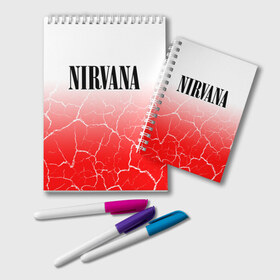 Блокнот с принтом NIRVANA НИРВАНА в Курске, 100% бумага | 48 листов, плотность листов — 60 г/м2, плотность картонной обложки — 250 г/м2. Листы скреплены удобной пружинной спиралью. Цвет линий — светло-серый
 | band | cobain | face | kurt | logo | music | nirvana | rock | rocknroll | группа | кобейн | курт | лого | логотип | музыка | музыкальная | нирвана | рожица | рок | рокнролл | символ