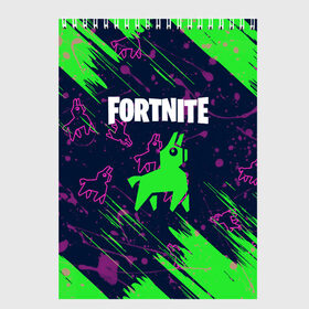 Скетчбук с принтом FORTNITE LAMA в Курске, 100% бумага
 | 48 листов, плотность листов — 100 г/м2, плотность картонной обложки — 250 г/м2. Листы скреплены сверху удобной пружинной спиралью | Тематика изображения на принте: archetype | fortnite | fortnite 2 | fortnite x | ikonik | lama | marshmello | raven | архетип | ворон | иконик | лама | маршмелло | фортнайт | фортнайт 2 | фортнайт глава 2