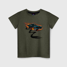 Детская футболка хлопок с принтом гоночная машина в Курске, 100% хлопок | круглый вырез горловины, полуприлегающий силуэт, длина до линии бедер | hot wheels | гонка | гоночная машина | машины | спортивная машина