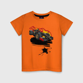 Детская футболка хлопок с принтом гоночная машина в Курске, 100% хлопок | круглый вырез горловины, полуприлегающий силуэт, длина до линии бедер | hot wheels | гонка | гоночная машина | машины | спортивная машина