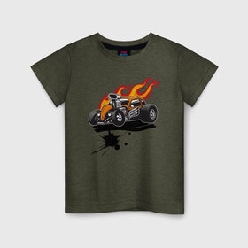Детская футболка хлопок с принтом спортивная машина в Курске, 100% хлопок | круглый вырез горловины, полуприлегающий силуэт, длина до линии бедер | hot wheels | гонка | гоночная машина | машины | спортивная машина