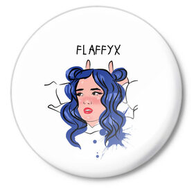 Значок с принтом Flaffyx в Курске,  металл | круглая форма, металлическая застежка в виде булавки | blogger | xbloggers | xhouse | блогер | блогеры | инстаграм | тикток