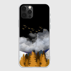 Чехол для iPhone 12 Pro Max с принтом Лес в Курске, Силикон |  | Тематика изображения на принте: горы | елки | осень | путешествие | скалы | туман