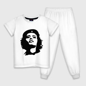 Детская пижама хлопок с принтом Че Гевара девушка в Курске, 100% хлопок |  брюки и футболка прямого кроя, без карманов, на брюках мягкая резинка на поясе и по низу штанин
 | вождь | девушка | звезда | революция | че гевара