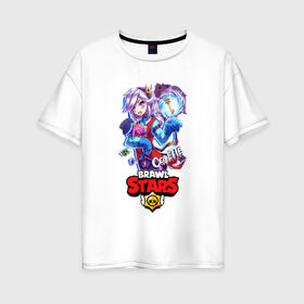 Женская футболка хлопок Oversize с принтом Brawl STARS (COLETTE) в Курске, 100% хлопок | свободный крой, круглый ворот, спущенный рукав, длина до линии бедер
 | brawl | colette | leon | moba | stars | supercell | арт | игра | коллаж | паттерн