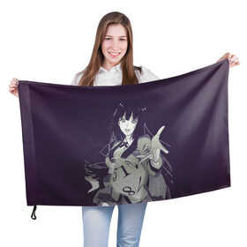 Флаг 3D с принтом kakegurui в Курске, 100% полиэстер | плотность ткани — 95 г/м2, размер — 67 х 109 см. Принт наносится с одной стороны | anime girl | kakegurui | азартные игры | аниме девушка | казино | какегури | какэгури | мэри саотомэ | рёта сузуи | юмеко джабами