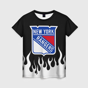 Женская футболка 3D с принтом Нью-Йорк Рейнджерс в Курске, 100% полиэфир ( синтетическое хлопкоподобное полотно) | прямой крой, круглый вырез горловины, длина до линии бедер | hockey | new york | new york rangers | nhl | rangers | usa | нхл | нью йорк | нью йорк рейнджерс | рейнджерс | спорт | сша | хоккей | шайба