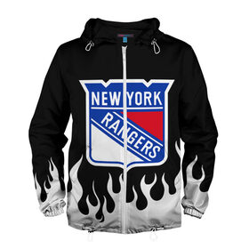 Мужская ветровка 3D с принтом Нью-Йорк Рейнджерс в Курске, 100% полиэстер | подол и капюшон оформлены резинкой с фиксаторами, два кармана без застежек по бокам, один потайной карман на груди | hockey | new york | new york rangers | nhl | rangers | usa | нхл | нью йорк | нью йорк рейнджерс | рейнджерс | спорт | сша | хоккей | шайба