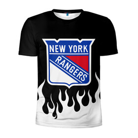 Мужская футболка 3D спортивная с принтом Нью-Йорк Рейнджерс в Курске, 100% полиэстер с улучшенными характеристиками | приталенный силуэт, круглая горловина, широкие плечи, сужается к линии бедра | hockey | new york | new york rangers | nhl | rangers | usa | нхл | нью йорк | нью йорк рейнджерс | рейнджерс | спорт | сша | хоккей | шайба