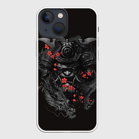 Чехол для iPhone 13 mini с принтом Самурай в Курске,  |  | восточный стиль | драконы | рога. | самурай | татуировки | япония