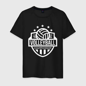 Мужская футболка хлопок с принтом ВОЛЕЙБОЛ в Курске, 100% хлопок | прямой крой, круглый вырез горловины, длина до линии бедер, слегка спущенное плечо. | beach | voleybal | volleyball | волебол | волейбол | волейболист | волейболистка | воллейбол | пляжный | я люблю