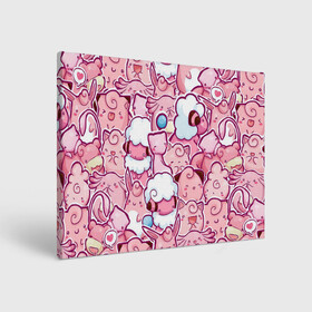 Холст прямоугольный с принтом Розовое собрание в Курске, 100% ПВХ |  | pokemon | pokemon go | арт | мью | мью ту | покемон | покемоны | рисунок | розовые покемоны | розовый покемон