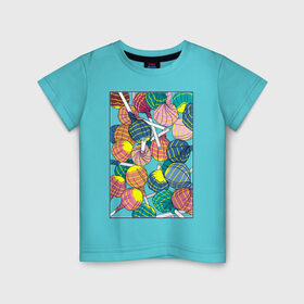 Детская футболка хлопок с принтом Чупа чупсы в Курске, 100% хлопок | круглый вырез горловины, полуприлегающий силуэт, длина до линии бедер | конфеты | сладкое | сладости | чупа чупс | яркие цвета