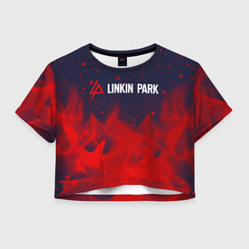 Женская футболка Crop-top 3D с принтом LINKIN PARK / ЛИНКИН ПАРК в Курске, 100% полиэстер | круглая горловина, длина футболки до линии талии, рукава с отворотами | linkin | linkinpark | logo | lp | music | park | rock | линкин | линкинпарк | лого | логотип | логотипы | лп | музыка | парк | рок | символ