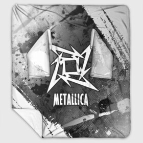 Плед с рукавами с принтом METALLICA МЕТАЛЛИКА в Курске, 100% полиэстер | Закругленные углы, все края обработаны. Ткань не мнется и не растягивается. Размер 170*145 | 