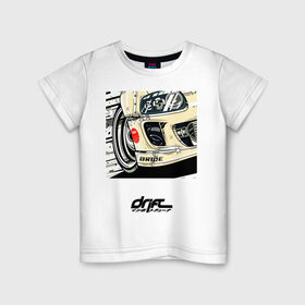 Детская футболка хлопок с принтом DRIFT в Курске, 100% хлопок | круглый вырез горловины, полуприлегающий силуэт, длина до линии бедер | дрифт | дым | машина