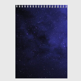 Скетчбук с принтом Космос в Курске, 100% бумага
 | 48 листов, плотность листов — 100 г/м2, плотность картонной обложки — 250 г/м2. Листы скреплены сверху удобной пружинной спиралью | звезды | космос | минимализм | небо | рисунок