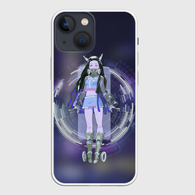 Чехол для iPhone 13 mini с принтом Nezuko Cyberpunk в Курске,  |  | cyberpunk | demon slayer | kamado | kimetsu no aiba | nezuko | камадо | киберпанк | незуко