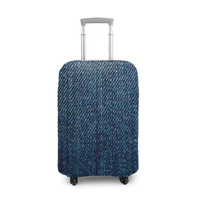 Чехол для чемодана 3D с принтом Джинса в Курске, 86% полиэфир, 14% спандекс | двустороннее нанесение принта, прорези для ручек и колес | blue | джинса | джинсовая текстура | текстуры | цвет джинса