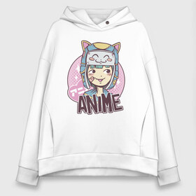 Женское худи Oversize хлопок с принтом Anime Girl в Курске, френч-терри — 70% хлопок, 30% полиэстер. Мягкий теплый начес внутри —100% хлопок | боковые карманы, эластичные манжеты и нижняя кромка, капюшон на магнитной кнопке | cartoon | cat | cute | girls | japan | japanese | kawaii | kitty | manga | tsundere | waifu | yandere | аниме | анимэ | вайфу | дандере | девочка | девушка | дередере | кавайная | котик | манга | милая | мультик | мультики | цундере | яндере | 