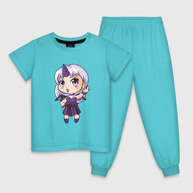 Детская пижама хлопок с принтом Anime Chibi Demon Girl в Курске, 100% хлопок |  брюки и футболка прямого кроя, без карманов, на брюках мягкая резинка на поясе и по низу штанин
 | Тематика изображения на принте: cartoon | girls | japan | japanese | kawaii | manga | waifu | yandere | аниме | анимэ | вайфу | дандере | девочка | девушка | демон | дередере | кавайная | манга | милая | мультик | мультики | тиби | цундере | чиби | яндере | япония