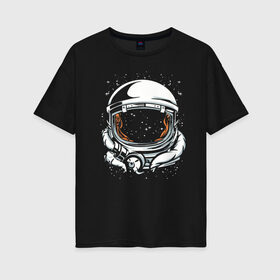 Женская футболка хлопок Oversize с принтом Шлем астронавта в Курске, 100% хлопок | свободный крой, круглый ворот, спущенный рукав, длина до линии бедер
 | astronaut | cosmos | galaxy | helmet | nasa | roscosmos | roskosmos | soul | space | spaceman | spacesuit | stars | suit | universe | астронавт | вселенная | галактика | душа | звезды | космонавт | космос | мистика | наса | одиночество | рос