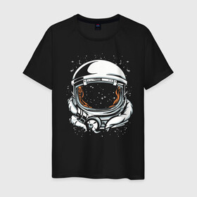 Мужская футболка хлопок с принтом Шлем астронавта  в Курске, 100% хлопок | прямой крой, круглый вырез горловины, длина до линии бедер, слегка спущенное плечо. | Тематика изображения на принте: astronaut | cosmos | galaxy | helmet | nasa | roscosmos | roskosmos | soul | space | spaceman | spacesuit | stars | suit | universe | астронавт | вселенная | галактика | душа | звезды | космонавт | космос | мистика | наса | одиночество | рос