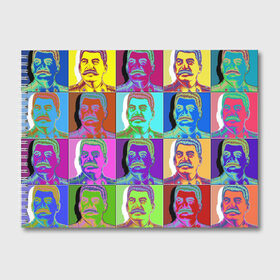Альбом для рисования с принтом Stalin pop-art в Курске, 100% бумага
 | матовая бумага, плотность 200 мг. | chief | color | eyes | moustache | pop art | stalin | view | взгляд | вождь | глаза | поп  арт | сталин | усы | цвет