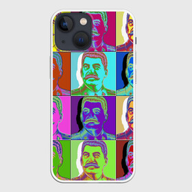 Чехол для iPhone 13 mini с принтом Stalin pop art в Курске,  |  | chief | color | eyes | moustache | pop art | stalin | view | взгляд | вождь | глаза | поп  арт | сталин | усы | цвет