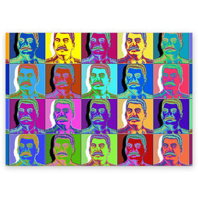 Поздравительная открытка с принтом Stalin pop-art в Курске, 100% бумага | плотность бумаги 280 г/м2, матовая, на обратной стороне линовка и место для марки
 | chief | color | eyes | moustache | pop art | stalin | view | взгляд | вождь | глаза | поп  арт | сталин | усы | цвет