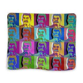 Плед 3D с принтом Stalin pop-art в Курске, 100% полиэстер | закругленные углы, все края обработаны. Ткань не мнется и не растягивается | chief | color | eyes | moustache | pop art | stalin | view | взгляд | вождь | глаза | поп  арт | сталин | усы | цвет