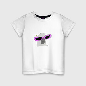 Детская футболка хлопок с принтом Попугай в очках в Курске, 100% хлопок | круглый вырез горловины, полуприлегающий силуэт, длина до линии бедер | mem | мем | мультяшный | персонаж | попугай в очках | прикол | птица | рисунок | смешной попугай | юмор