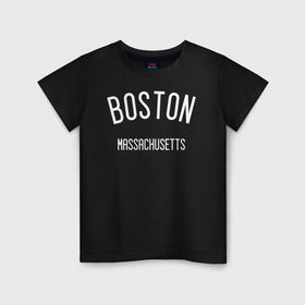 Детская футболка хлопок с принтом БОСТОН в Курске, 100% хлопок | круглый вырез горловины, полуприлегающий силуэт, длина до линии бедер | america | boston | states | usa | америка | бостон | сша | штаты