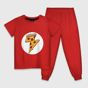 Детская пижама хлопок с принтом PIZZA-HERO в Курске, 100% хлопок |  брюки и футболка прямого кроя, без карманов, на брюках мягкая резинка на поясе и по низу штанин
 | flash | food | hero | pizza | shaldon | еда | коммиксы | молния | пиццабгерой | фастфуд. | флэш | шелдон