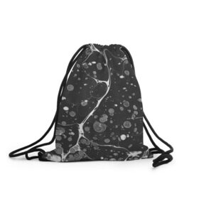 Рюкзак-мешок 3D с принтом Черный Мрамор в Курске, 100% полиэстер | плотность ткани — 200 г/м2, размер — 35 х 45 см; лямки — толстые шнурки, застежка на шнуровке, без карманов и подкладки | абстракция | минимализм | мрамор | рисунок | черный мрамор