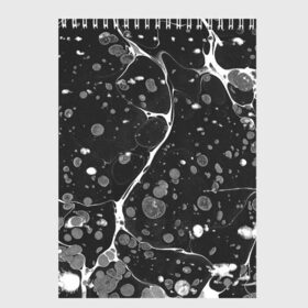 Скетчбук с принтом Черный Мрамор в Курске, 100% бумага
 | 48 листов, плотность листов — 100 г/м2, плотность картонной обложки — 250 г/м2. Листы скреплены сверху удобной пружинной спиралью | абстракция | минимализм | мрамор | рисунок | черный мрамор