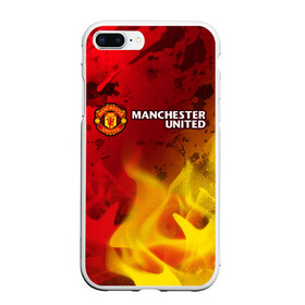 Чехол для iPhone 7Plus/8 Plus матовый с принтом MANCHESTER UNITED в Курске, Силикон | Область печати: задняя сторона чехла, без боковых панелей | club | footbal | logo | manchester | united | знак | клуб | лого | логотип | логотипы | манчестер | символ | символы | форма | футбол | футбольная | футбольный | юнайтед