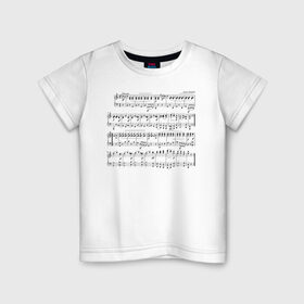 Детская футболка хлопок с принтом Нотные строки в Курске, 100% хлопок | круглый вырез горловины, полуприлегающий силуэт, длина до линии бедер | музыка | нота | ноты