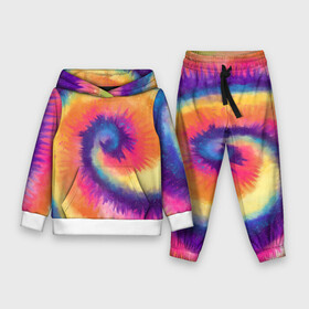 Детский костюм 3D (с толстовкой) с принтом TIE DYE MULTICOLOR в Курске,  |  | dye | multicolor | tie | trend | акварель | брызги | градиент | дай | колор | краски | красочная | мульти | потёки | пятна | радуга | радужная | тай | тайдай | текстура | тренд | хиппи