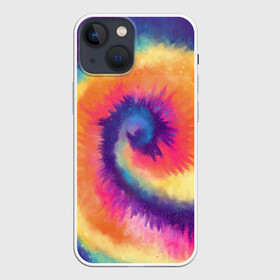 Чехол для iPhone 13 mini с принтом TIE DYE MULTICOLOR в Курске,  |  | dye | multicolor | tie | trend | акварель | брызги | градиент | дай | колор | краски | красочная | мульти | потёки | пятна | радуга | радужная | тай | тайдай | текстура | тренд | хиппи