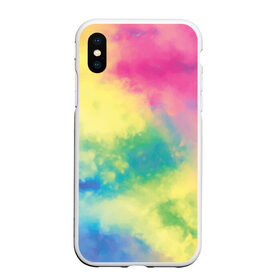 Чехол для iPhone XS Max матовый с принтом Tie-Dye в Курске, Силикон | Область печати: задняя сторона чехла, без боковых панелей | dye | multicolor | tie | trend | акварель | брызги | градиент | дай | колор | краски | красочная | мульти | потёки | пятна | радуга | радужная | тай | тайдай | текстура | тренд | хиппи