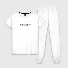 Женская пижама хлопок с принтом FREEBRFF | Bratishkinoff в Курске, 100% хлопок | брюки и футболка прямого кроя, без карманов, на брюках мягкая резинка на поясе и по низу штанин | bratishkinoff | freebrff | twitch