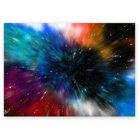 Поздравительная открытка с принтом Fest в Курске, 100% бумага | плотность бумаги 280 г/м2, матовая, на обратной стороне линовка и место для марки
 | Тематика изображения на принте: colorful | galaxy | immersion | universe | вселенная | галактика | погружение | разноцветный