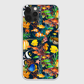 Чехол для iPhone 12 Pro Max с принтом Морской мир в Курске, Силикон |  | абстракция | аквариум | вода | водный мир | линия | море | нейтральная | океан | рыба | рыбки | рыбы | текстуры | узоры