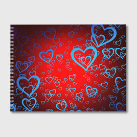 Альбом для рисования с принтом Сердца в Курске, 100% бумага
 | матовая бумага, плотность 200 мг. | love | любовь | сердечки | сердца | сердце