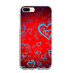 Чехол для iPhone 7Plus/8 Plus матовый с принтом Сердца в Курске, Силикон | Область печати: задняя сторона чехла, без боковых панелей | love | любовь | сердечки | сердца | сердце